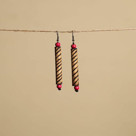 Hand Carved Bamboo Wooden Earrings