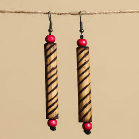 Hand Carved Bamboo Wooden Earrings