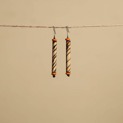 Hand Carved Bamboo Wooden Earrings