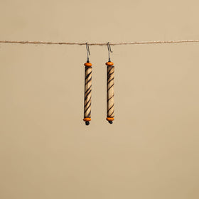 Hand Carved Bamboo Wooden Earrings