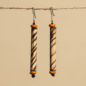 Hand Carved Bamboo Wooden Earrings