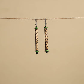 Hand Carved Bamboo Wooden Earrings