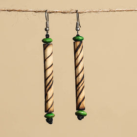 Hand Carved Bamboo Wooden Earrings