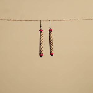Hand Carved Bamboo Wooden Earrings