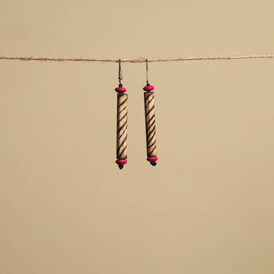 Hand Carved Bamboo Wooden Earrings