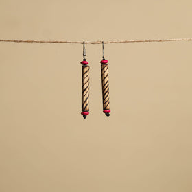 Hand Carved Bamboo Wooden Earrings