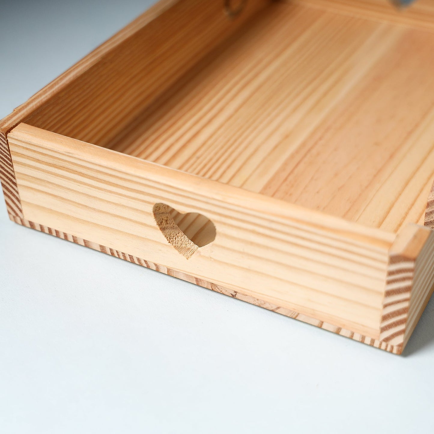  Beige Handcarved Natural Pine Wooden Tray 