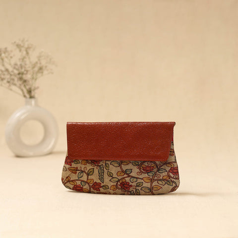 Hand clutch with embossed leather flap 31 - handcrafted