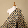 Beige Hand Block Print Cotton Ajrakh Fabric