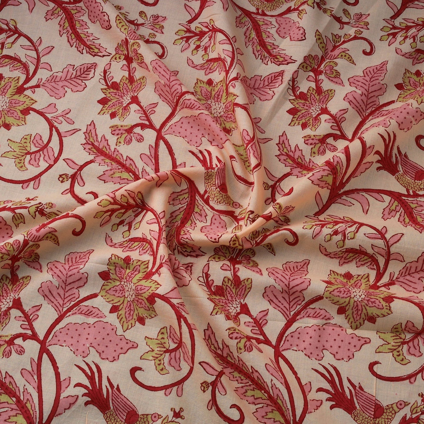 Hand cotton sanganeri fabric 21 - handcrafted