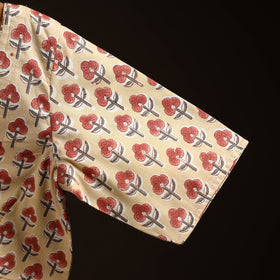 Beige - hand cotton sanganeri readymade blouse 07