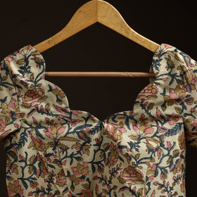 Beige - hand cotton sanganeri readymade blouse 11