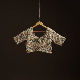 Beige - hand cotton sanganeri readymade blouse 11