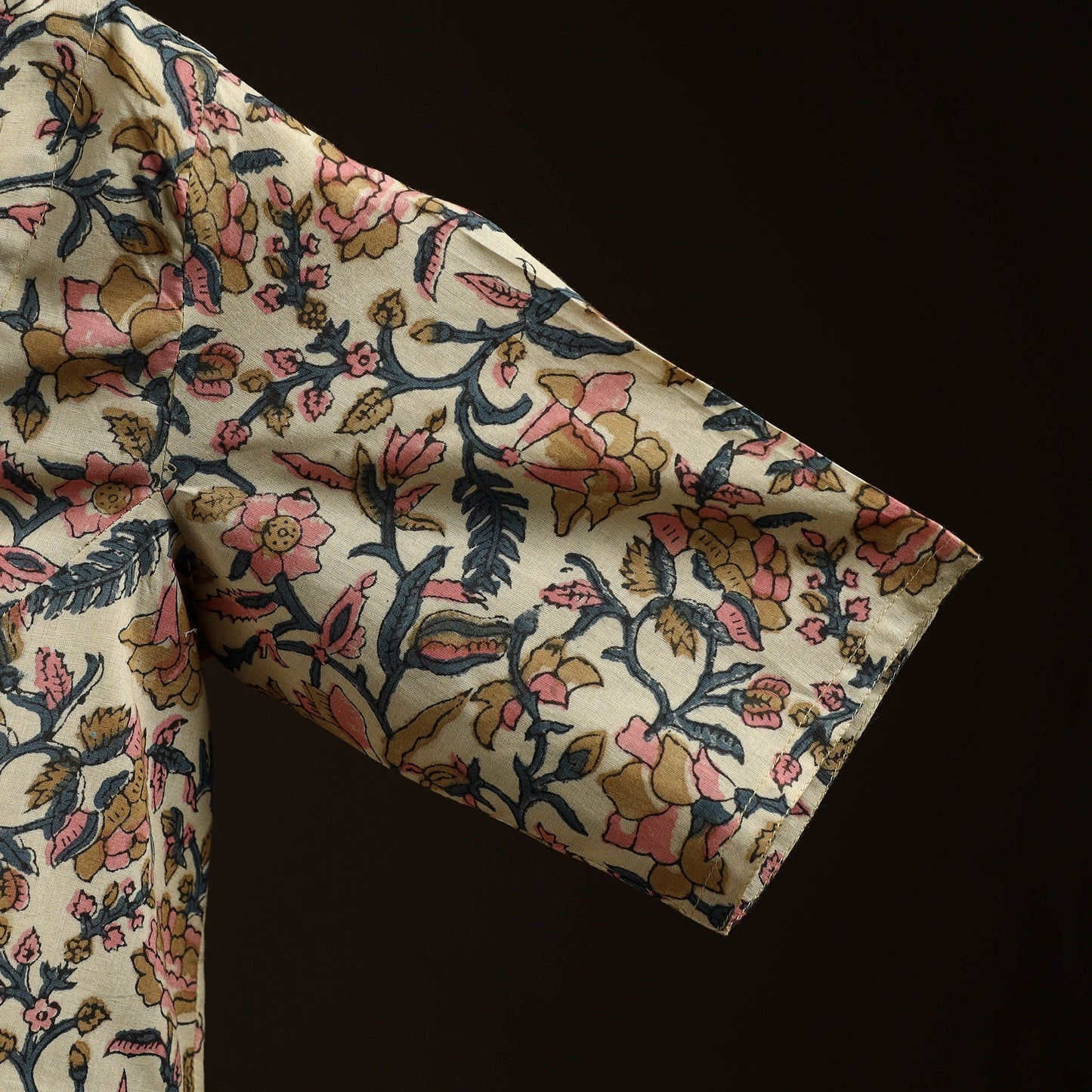 Beige - hand cotton sanganeri readymade blouse 11