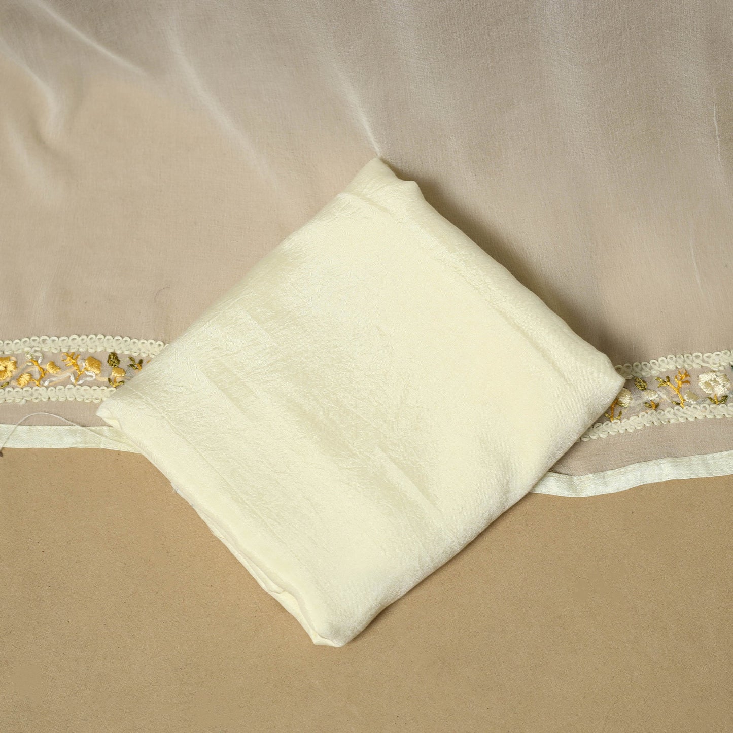 Hand embroidered georgette 3pc unstitched dress material 04