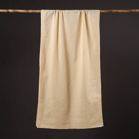 Beige - hand embroidered lucknow chikankari cotton stole 10