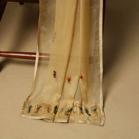 Hand embroidered muslin 3pc unstitched dress material 22
