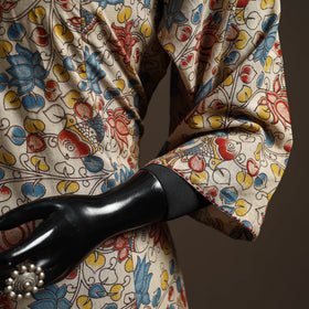 Hand embroidered printed cotton a-line kalamkari kurta