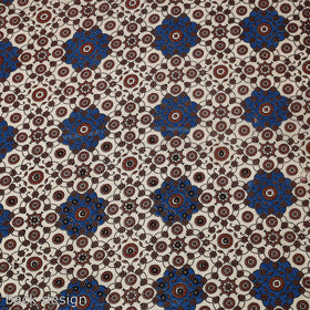 Hand Embroidery Ajrakh Cotton Blouse Piece