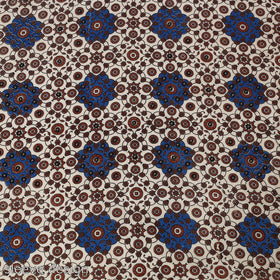 Hand Embroidery Ajrakh Cotton Blouse Piece