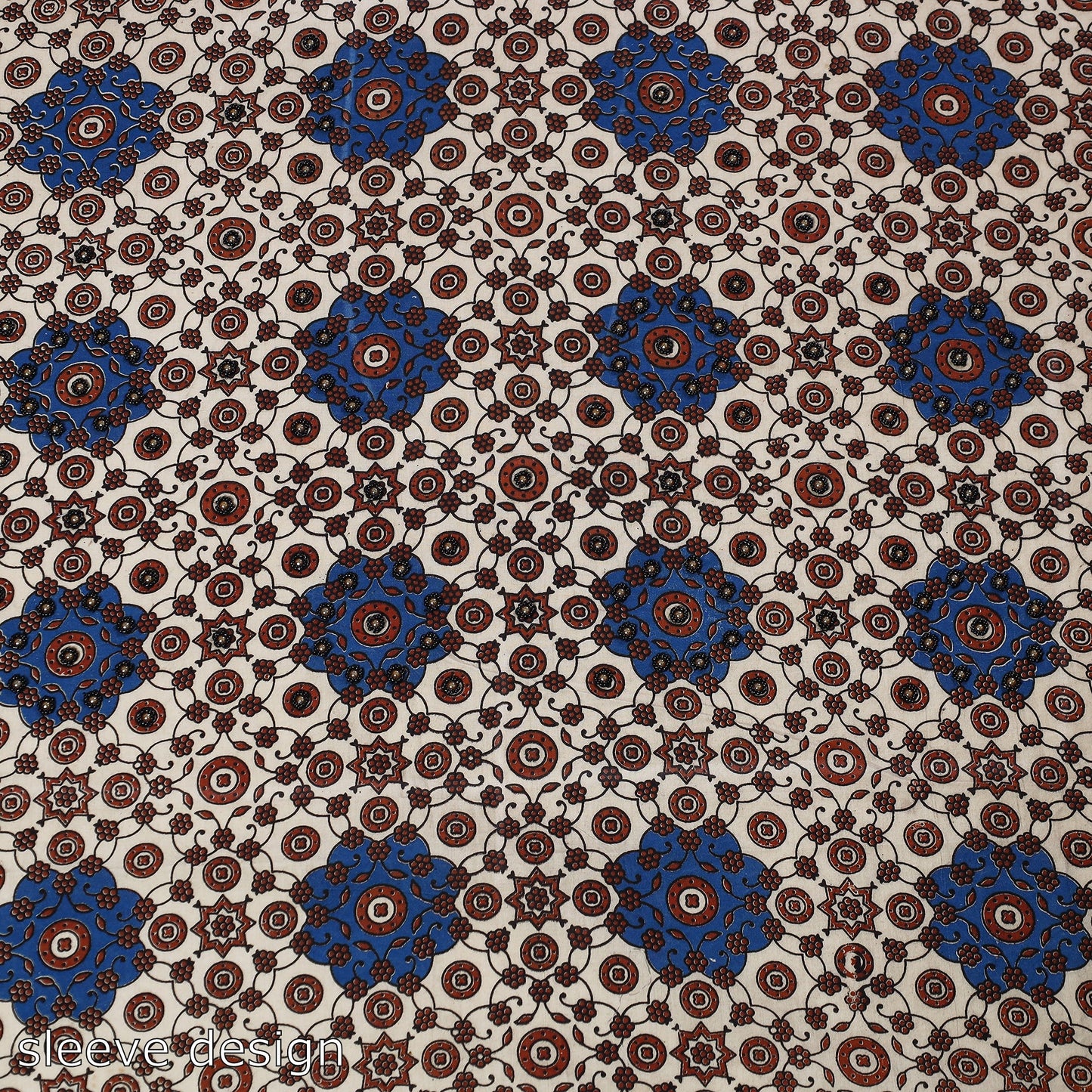 Hand Embroidery Ajrakh Cotton Blouse Piece