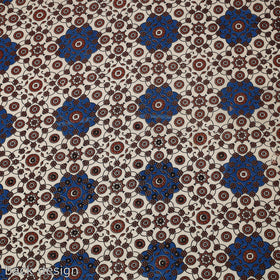 Hand Embroidery Ajrakh Cotton Blouse Piece