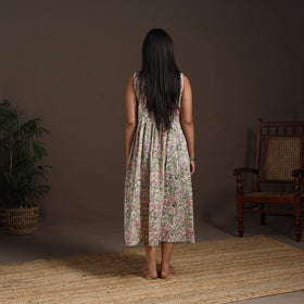 Beige - hand flared sanganeri dress 12 - handcrafted