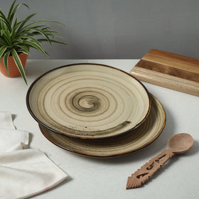 Hand Glazed Beige Ceramic Plates 
