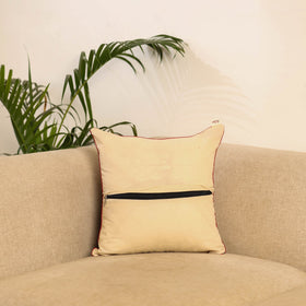 Beige - hand kalamkari cushion cover 28 - handcrafted