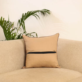 Beige - hand kalamkari cushion cover 34 - handcrafted