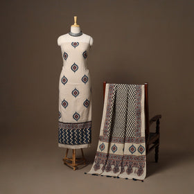 Beige - hand natural dyed 2pc cotton unstitched dress