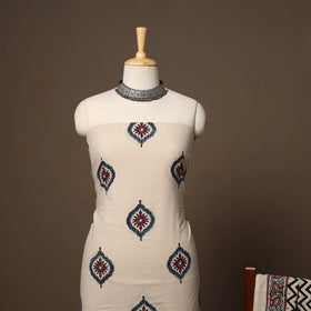 Beige - hand natural dyed 2pc cotton unstitched dress