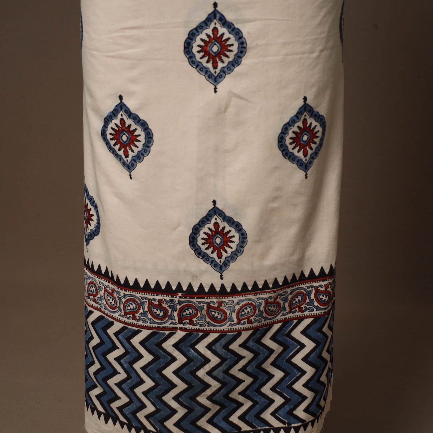 Beige - hand natural dyed 2pc cotton unstitched dress