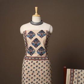 Beige - hand natural dyed 2pc cotton unstitched dress