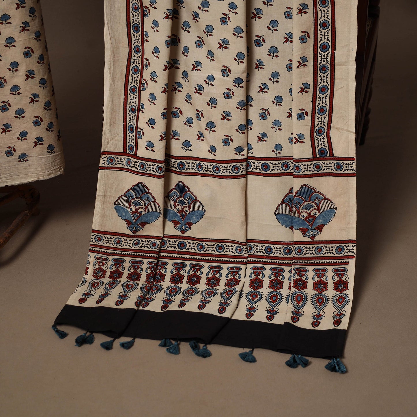 Beige - hand natural dyed 2pc cotton unstitched dress