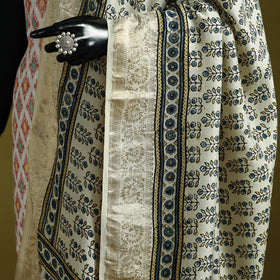 Hand natural dyed dola silk zari border dupatta