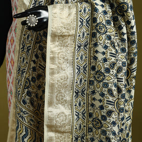 Hand natural dyed dola silk zari border dupatta