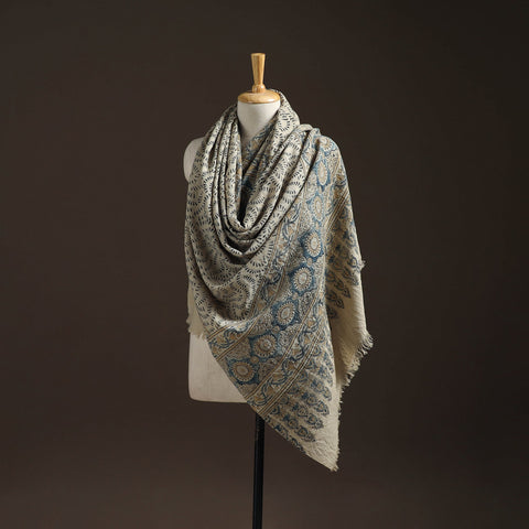 Hand natural dyed handwoven acrylic wool shawl 31