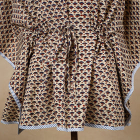  Hand Block Printed Cotton Kaftan with Tie-Up Waist 