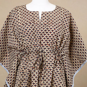  Hand Block Printed Cotton Kaftan with Tie-Up Waist 