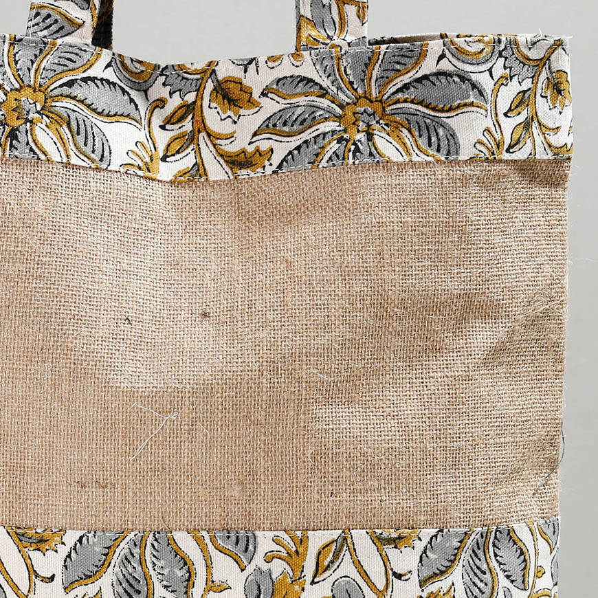  Hand Block Printed Jute Shoulder Bag 