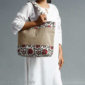  Hand Block Printed Jute Shoulder Bag 