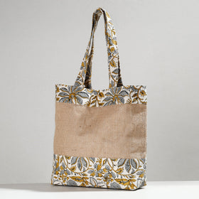  Hand Block Printed Jute Shoulder Bag 