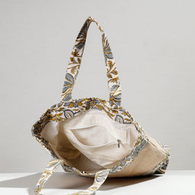  Hand Block Printed Jute Shoulder Bag 