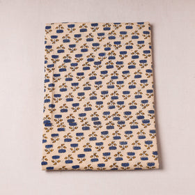 Beige Ajrakh Hand Block Printing Cotton Precut Fabric