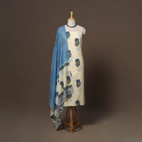 Hand sanganeri cotton 3pc unstitched dress material 09