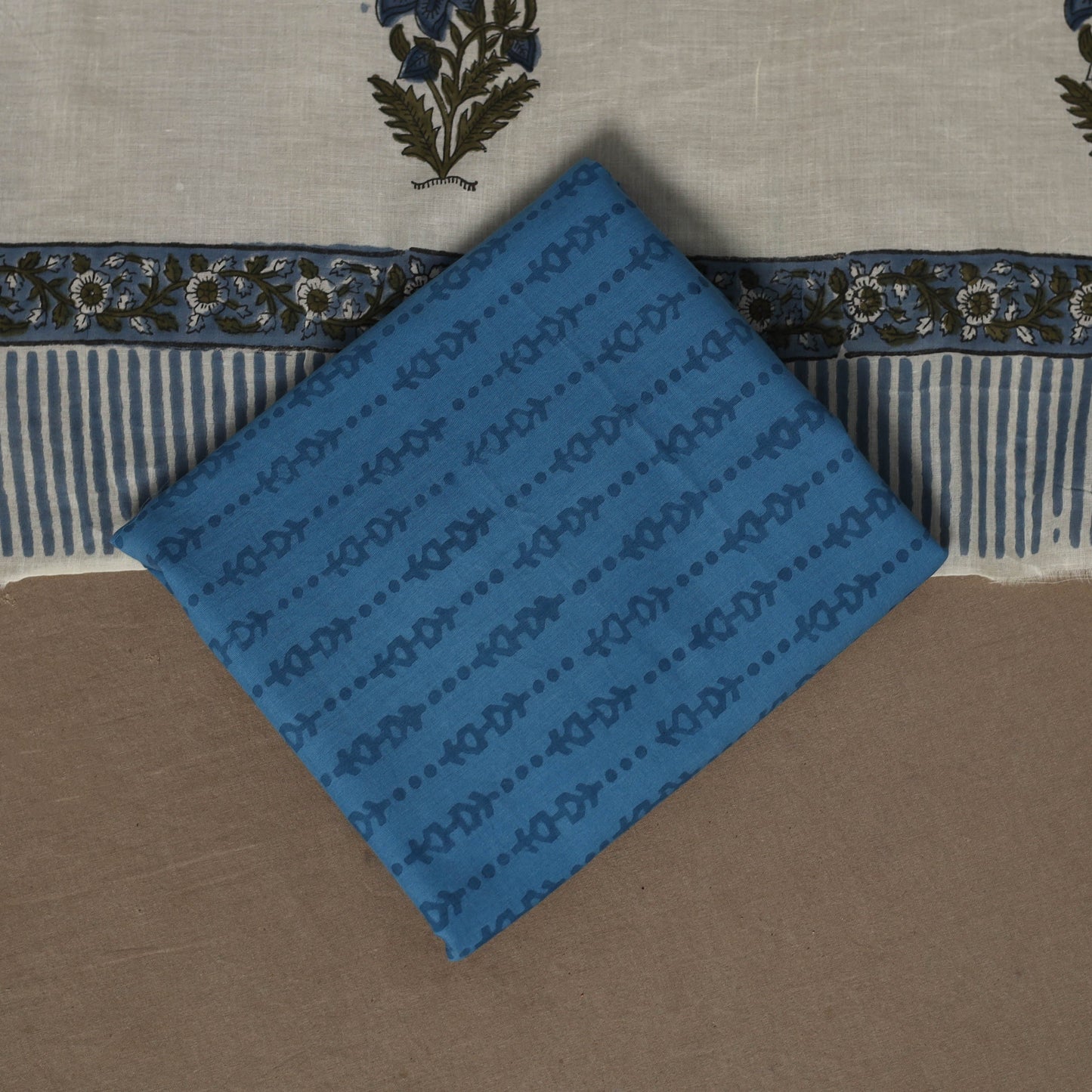 Hand sanganeri cotton 3pc unstitched dress material 09