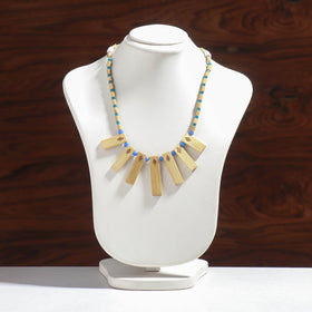  Handcrafted Bamboo Necklace with Green Beads 