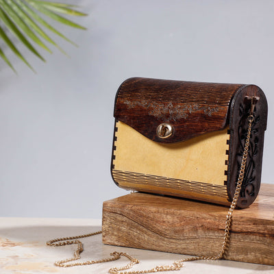  Handcrafted Birch Wooden Sling Bag 