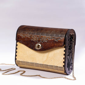  Handcrafted Birch Wooden Sling Bag 